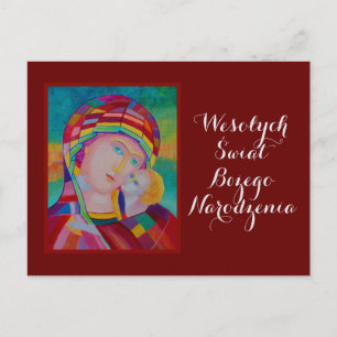 Postale Wesołych Świąt Joyeuse carte de Noël en polonais