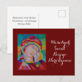 Postale Wesołych Świąt Joyeuse carte de Noël en polonais (Devant / Derrière)