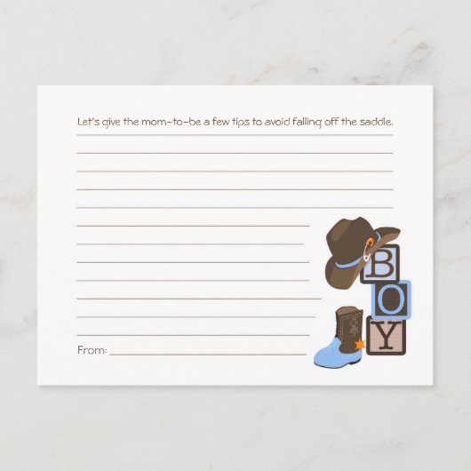 Postale Western Cowboy carte de conseils pour maman (Devant)