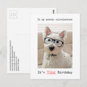 Postale Westie's Calculation, It's Your Birthday, Carte po (Devant / Derrière)