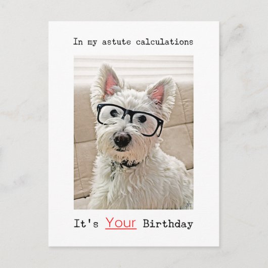 Postale Westie's Calculation, It's Your Birthday, Carte po (Devant)