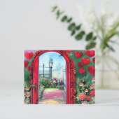 Postale Whimsical Hearts Archway Valentine's Day Carte pos (Debout devant)