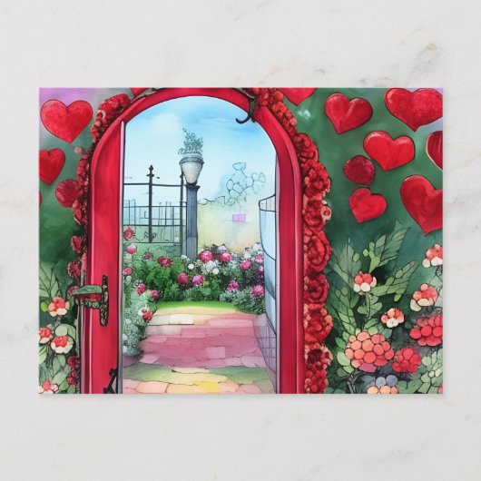 Postale Whimsical Hearts Archway Valentine's Day Carte pos (Devant)