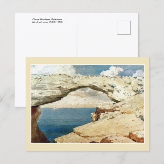Postale Windows en verre, Bahamas Winslow Homer Carte post (Devant / Derrière)