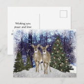Postale Winter Wonderland Deer et Christmas Tree carte pos (Devant / Derrière)