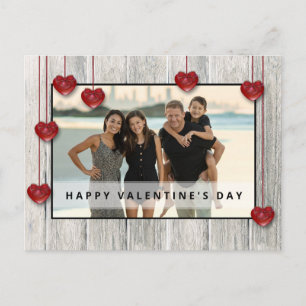 Postale Wood Rustic Valentine's Day LOVE Hearts Carte phot