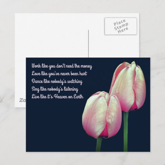 Postale Work Love Dance Chanter Live Inspiration Carte pos (Devant / Derrière)