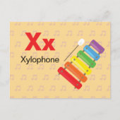 Postale X est pour Xylophone - Carte Flash Alphabet (Devant)