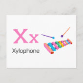 Postale X est pour Xylophone - Carte Flash Alphabet (Devant)