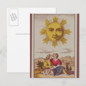 Postale XVIIII Le Soleil, carte de tarot française du Sun (Devant / Derrière)