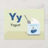 Postale Y est pour le yaourt - Carte Flash Alphabet (Devant)