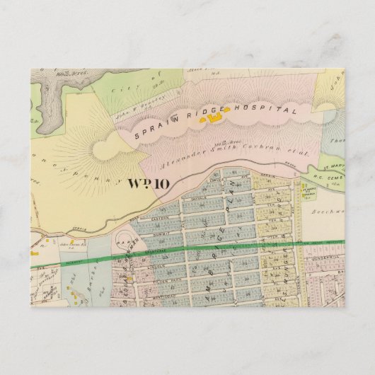 Postale Yonkers Atlas de carte NY (Devant)