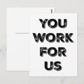 Postale You Work pour carte à circuit intégré (Devant / Derrière)