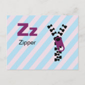 Postale Z est pour Zipper - Carte Flash Alphabet (Devant)