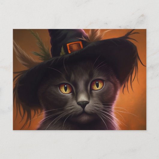 Postales Cat Halloween Briefkaart (Voorkant)