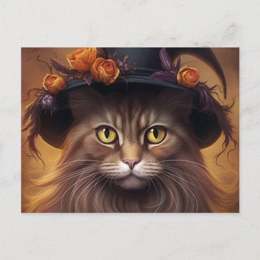 Postales Cat Halloween Briefkaart (Voorkant)