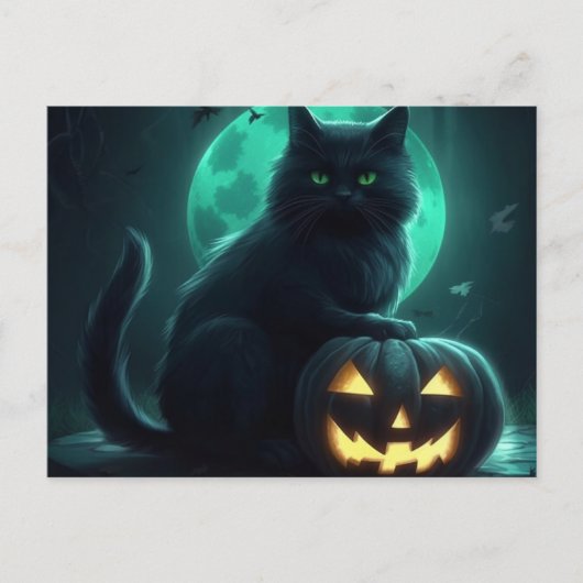 Postales Cat Halloween Briefkaart (Voorkant)