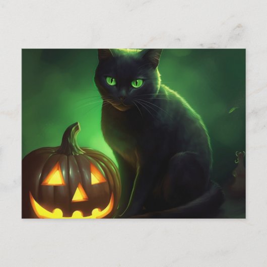 Postales Cat Halloween Briefkaart (Voorkant)