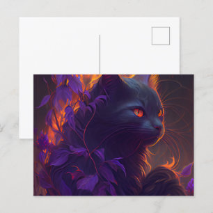 Postales Chat Mauve Briefkaart