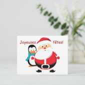 Postales de cartes de Père Noël et de Manchot le (Debout devant)