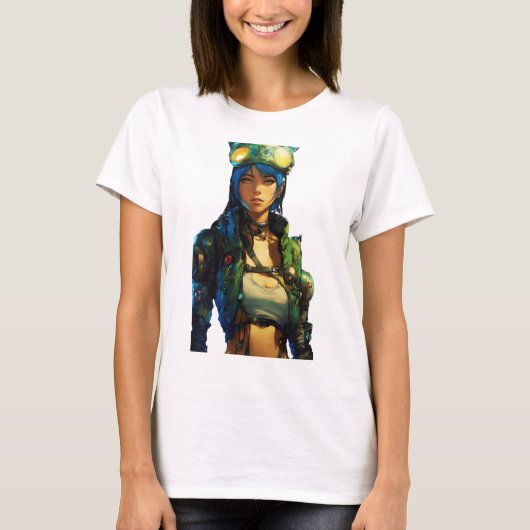 Postapocalyptische cyborg t-shirt (Voorkant)