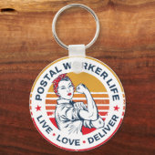 Postarbeider Birthday Post Kantoor Medewerker Sleutelhanger (Voorkant)