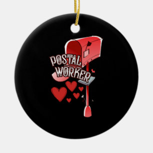 Postarbeider hartslag - liefde postbeambte keramisch ornament