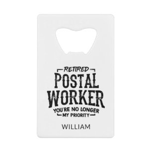 Postarbeider in ruste niet meer prioritair kredietkaart flessenopener