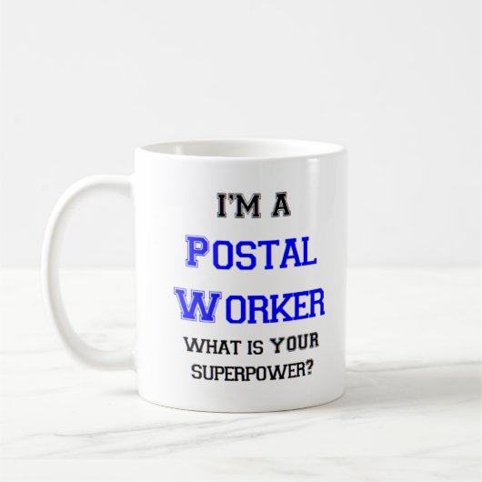 postarbeider koffiemok (Links)