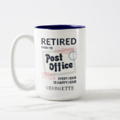 Postarbeider Postbus in ruste Gag Tweekleurige Koffiemok (Links)
