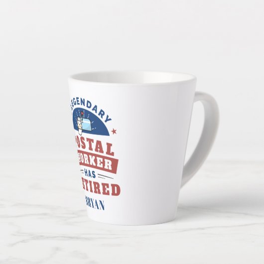 Postarbeider Postbus in ruste Latte Mok (Rechterhoek)