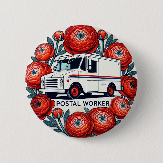 Postarbeider Ronde Button 5,7 Cm (Voorkant)