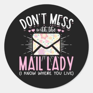 Postarbeider Wife Funny Mailman Woman Ronde Sticker