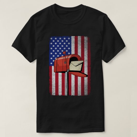 Postbeambte  American Flag Postal Service T-shirt (Design voorkant)