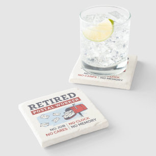 Postbediende postbediende postbeambte stenen onderzetter