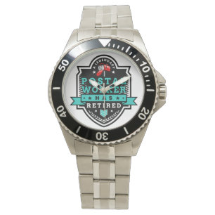 Postbejaarde postbeambte Mailman Retirement Cute Horloge