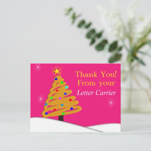 Postbode BEDANKT KAARTEN Roze (Staand voorkant)