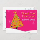 Postbode BEDANKT KAARTEN Roze (Voorkant / Achterkant)