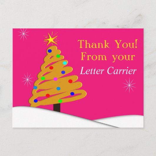 Postbode BEDANKT KAARTEN Roze (Voorkant)