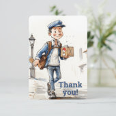 postbode briefdrager bedankkaart (Staand voorkant)