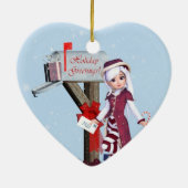 Postbode Elf Mailbox en Gifts Ornament (Achterkant)