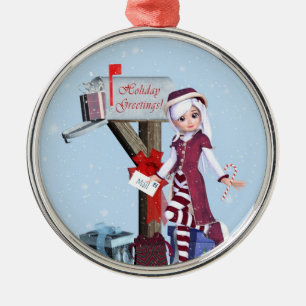 Postbode Elf Mailbox en Gifts Ornament