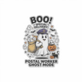 Postbode Geest Modus Halloween Bezorgontwerp Sticker (Voorkant)