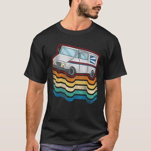 Postbode Mailman Retro  Post Truck T-shirt (Voorkant)