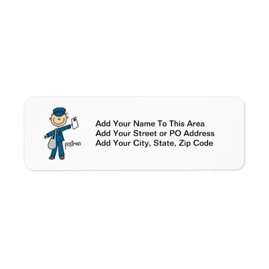 Postbode Stickfiguur Etiket (Voorkant)