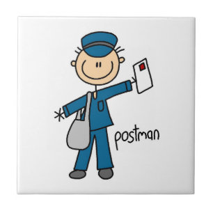 Postbode Stickfiguur Tegeltje