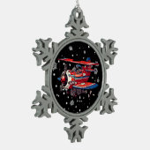 postbode tin sneeuwvlok ornament (Links)