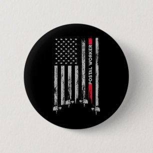 Postbode Vintage Usa Amerikaanse Vlag Us Post Ronde Button 5,7 Cm