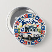 Postbodedag ronde button 7,6 cm (Voorkant /achterkant)