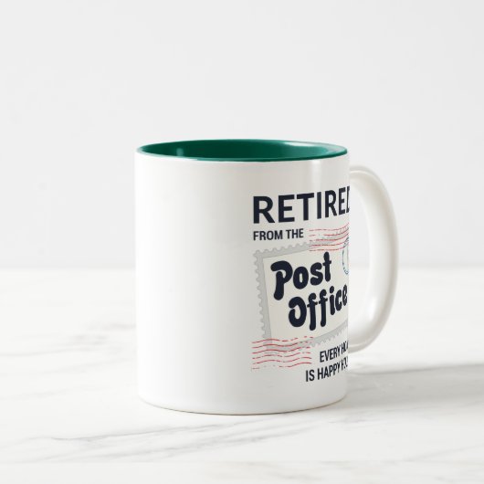 Postboer Retirement Mailman Funny Tweekleurige Koffiemok (Voorkant rechts)